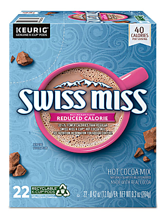 Swiss Miss Hot Cocoa Single-Serve K-Cup®, Reduced Calorie, Box Of 22