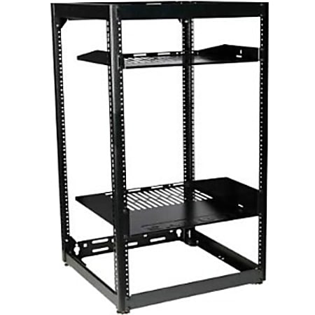 Sanus Component Series 20RU Open Frame Network Rack - AV Rack - 35in Height - Black - For A/V Equipment - 20U Rack Height - Black - 600 lb Maximum Weight Capacity - 200 lb Static/Stationary Weight Capacity