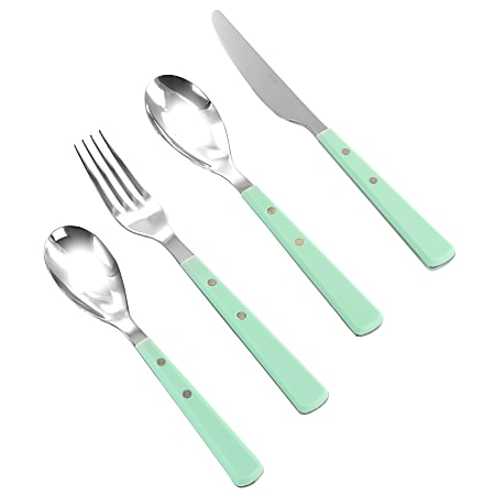 Martha Stewart Garden Cottage Stainless Steel Flatware Set, Mint