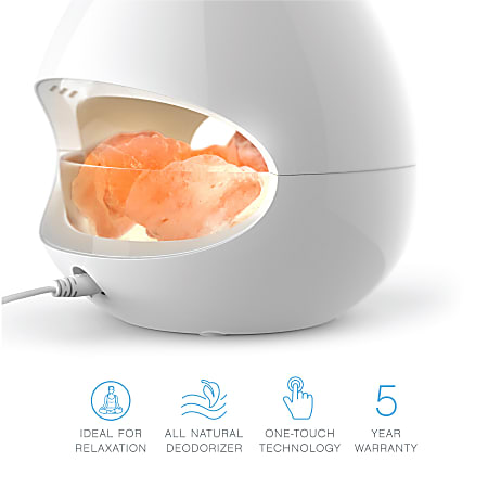 Pure Enrichment PureGlow Crystal Himalayan Salt Lamp Ultrasonic Essential Oil Diffuser 7 x 9 ODP Business Solutions