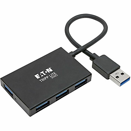 Tripp Lite by Eaton 4-Port Slim Portable USB-A Hub - USB 3.x (5Gbps) Aluminum Housing - USB - External - 4 USB Port(s) - 4 USB 3.0 Port(s) - PC