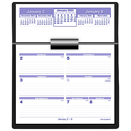 AT-A-GLANCE Flip-A-Week 2023 RY Desk Calendar and Base, Complete Set, Large, 5 1/2" x 7"