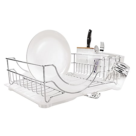 simplehuman Dish Rack System 8 12 H x 21 W x 16 12 D Silver