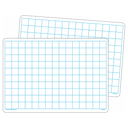 Teacher Created Resources® Non-Magnetic Double-Sided Math Grid Dry-Erase Boards, 11-3/4" x 8-1/4", White, Pack Of 10 Boards