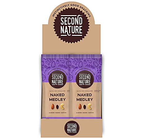 SECOND NATURE Naked Medley Nuts, 2 oz, 12 Count