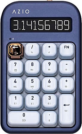 AZIO IZO Number Pad/Standalone Calculator, Blue Switches, Blue