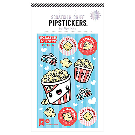 Pipsticks Scratch 'n Sniff Stickers, 4" x 6", Butter Me Up