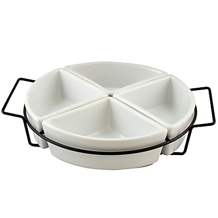 Gibson Gracious Dining 4-Section Tray Set, White