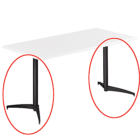 Iceberg OfficeWorks™ T-Leg Base For Rectangular Table Tops, Black