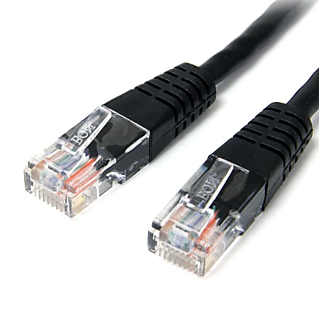 StarTech.com 10ft Black Molded Cat5e UTP Patch Cable - Category 5e - 10 ft - 1 x RJ-45 Male - 1 x RJ-45 Male - Black