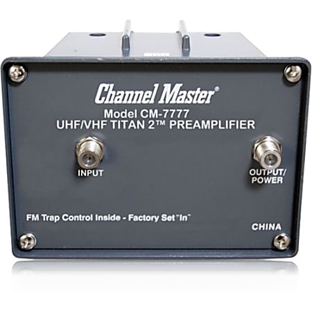 Channel Master CM-7777 TITAN 2 Antenna Preamplifier - High Gain - 1 GHz - 54 MHz to 1 GHz