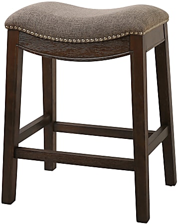 New Ridge Home Goods Saddle-Style Counter Stool, Weathered Gray/Cobble