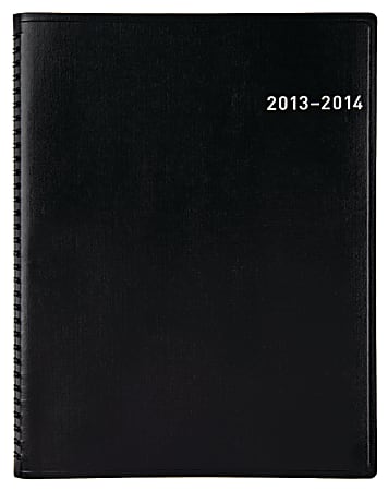 FORAY® Academic Weekly/Monthly Planner, 8" x 11", Black, July 2013-June 2014