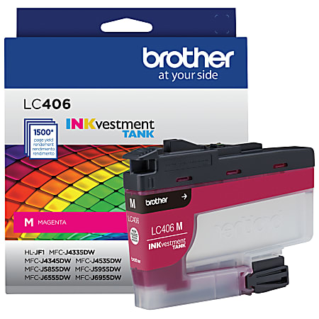 Brother® LC406 INKvestment Magenta Ink Tank, LC406M