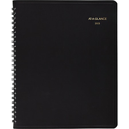 AT-A-GLANCE 24-Hour 2023 RY Daily Appointment Book Planner, Black, Medium, 7" x 8 3/4"