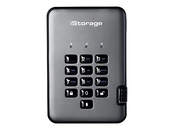 iStorage diskAshur PRO² - SSD - encrypted - 8 TB - external (portable) - USB 3.1 - FIPS 140-2 Level 3, FIPS 197, 256-bit SHA, 256-bit AES-XTS - graphite - TAA Compliant