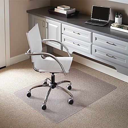 Deflecto Chair Mat For Commercial Grade Carpeting 45 W x 53 D Rectangle  Black - Office Depot