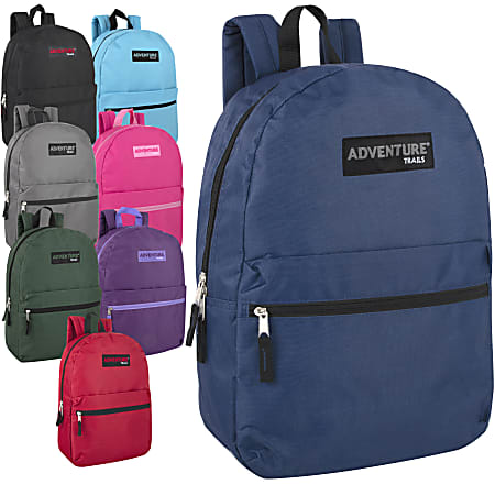 thumbnail image 2 of Lot Of 24 Trailmaker Classic 17-Inch Backpacks – 6 Assorted Colors, 600D Polyester, Wholesale 2 of 3