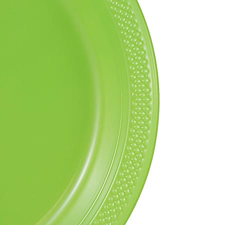 JAM PAPER Round Plastic Party Plates Small 7 inch Lime Green 20Pack ...