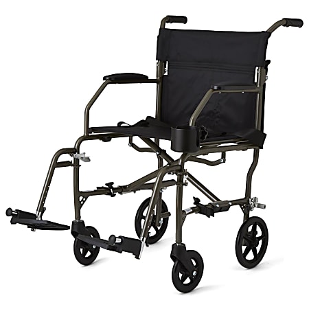 Medline Ultralight Transport Chair, Silver