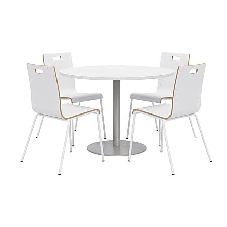 KFI Studios Proof Dining Table Set With Jive Dining Chairs, White
