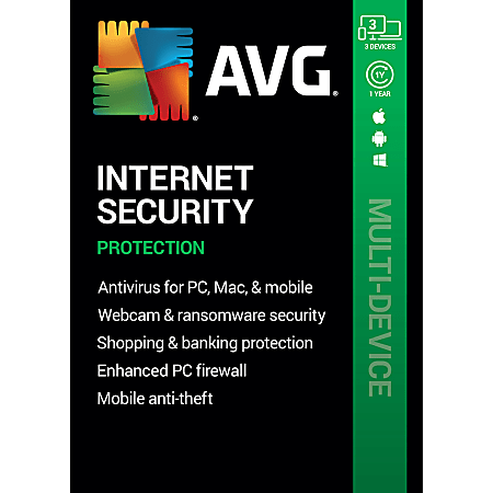 AVG Internet Security 2020 | 3 Devices 1 Year | Download (Windows)