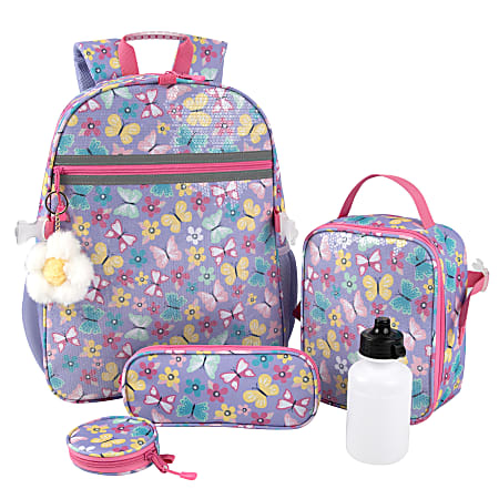 Trailmaker 6-in-1 Backpack Set, Purple Butterfly, Total Qty 1