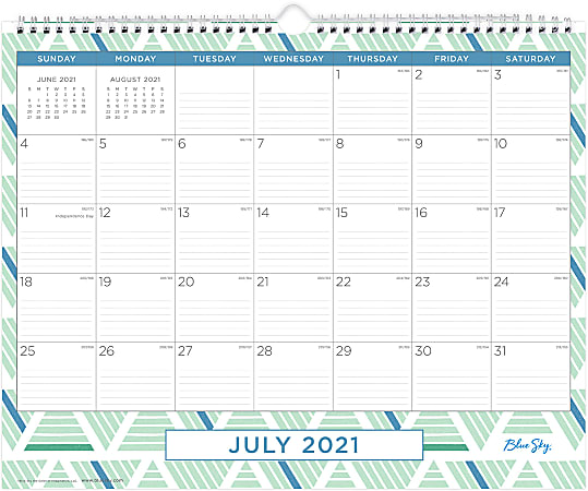 Blue Sky™ Monthly Wall Calendar, 12" x 15", Croix, July 2021 To June 2022, 127058
