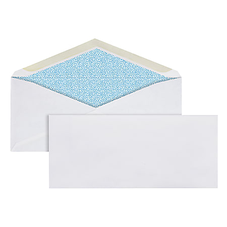 Office Depot® Brand #10 Security Envelopes, 4-1/8" x 9-1/2", Gummed Seal, White, Box Of 500