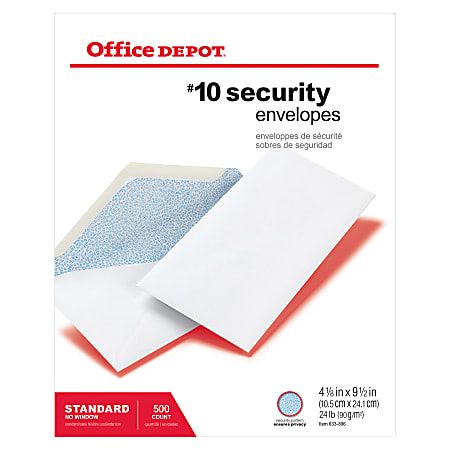 Security Envelope #10 500 ct. Free shipping