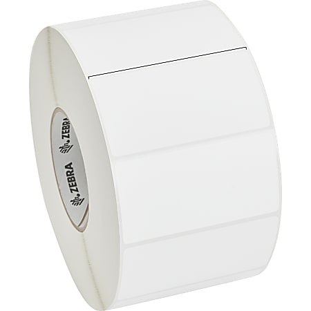 Zebra® PolyPro 3000T Thermal Transfer Labels, 4" x 2", White, 2441 Per Roll, Case Of 4 Rolls