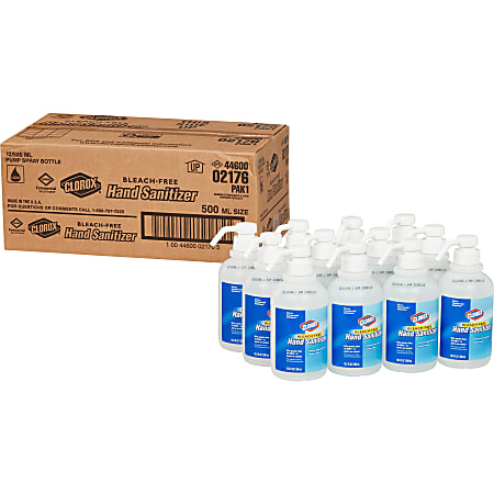 Clorox Commercial Solutions Hand Sanitizer - 16.9 fl oz (500 mL) - Pump Bottle Dispenser - Kill Germs - Hand - Moisturizing - Clear - Non-sticky, Non-greasy - 12 / Carton Clorox Commercial Solutions Hand Sanitizer - 16.9 fl oz (500 mL) - Pump Bottle Dispenser - Kill Germs - Hand - Moisturizing - Clear - Non-sticky, Non-greasy - 12 / Carton