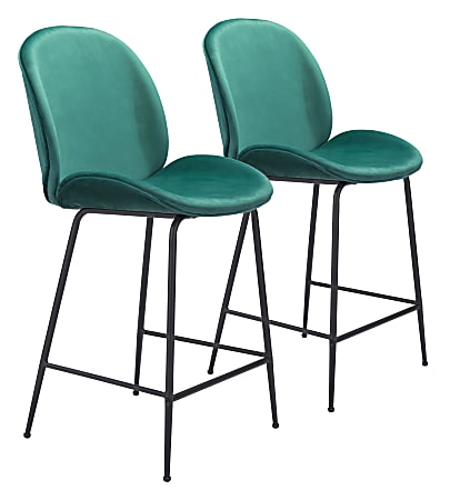 Zuo Modern Miles Counter Chair, Green/Black