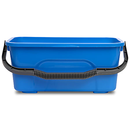 Gritt Commercial Plastic 3-Gallon Window & General Cleaning Buckets, Blue, Pack Of 12 Buckets