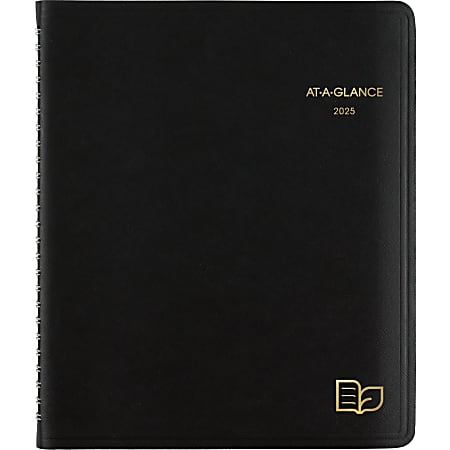 2025 AT-A-GLANCE® Recycled Weekly/Monthly Appointment Book Planner, 7" x 8-3/4", 100% Recycled, Black, January To December, 70951G0525