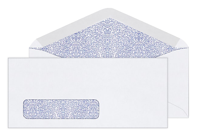 Office Depot® Brand #10 Security Envelopes, Left Window, Gummed Seal, White, Box Of 500