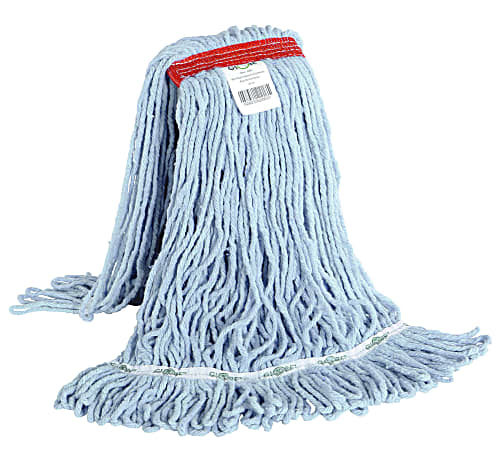 Globe Commercial Products Synthetic Wet Mop Refill, 20 Oz, Blue