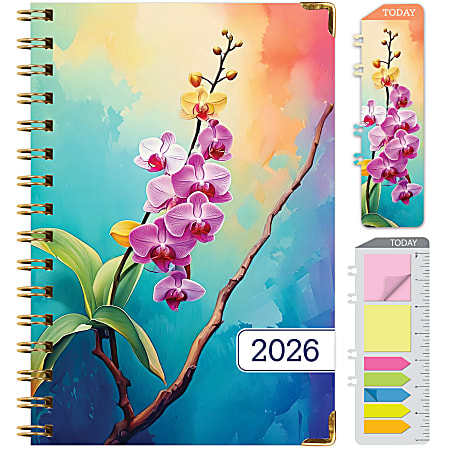 2026 Excello Brands Hardcover Fashion Daily/Weekly/Monthly Planner, 5.5" x 8", Orchid November 2025 - December 2026, (FSHN-CY26-58-81)