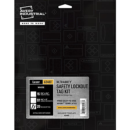 Avery UltraDuty 100-lb Pull Strength Tag Kit - 3.25 Avery UltraDuty 100-lb Pull Strength Tag Kit - 3.25
