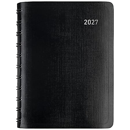 Office Depot Brand Daily Planner, 4" x 6", Black, January 2027 to December 2027, OD71120027