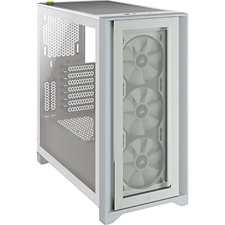 Gud neutral højt Corsair iCUE 4000X RGB Tempered Glass Mid Tower ATX Case White Mid tower  White Tempered Glass Steel Plastic 4 x Bay 3 x 4.72 x Fans Installed 0 ATX  Motherboard Supported 17.20
