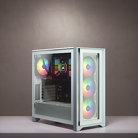 Corsair iCUE 4000X RGB Tempered Glass Mid Tower ATX Case White Mid