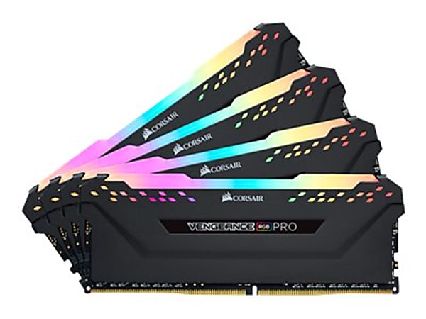 CORSAIR Vengeance RGB PRO - DDR4 - kit - 32 GB: 4 x 8 GB - DIMM 288-pin - 3600 MHz / PC4-28800 - CL18 - 1.35 V - unbuffered - non-ECC - black