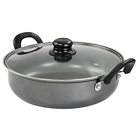 Gibson Everyday Highberry Aluminum Non-Stick Pan, 12", Gray