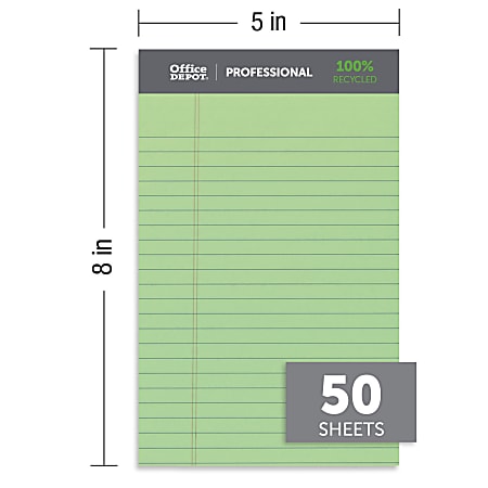Office Depot Brand Professional Legal Pad 5 x 8 Assorted ...