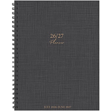Willow Creek Press Softcover Weekly/Monthly Academic Planner, 8-1/2" x 11", Graphite Grid, July 2026 - June 2027, Total Qty 1