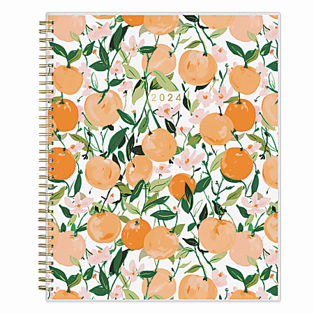 2024 Blue Sky™ AM Clementine Frosted Weekly/Monthly Planning Calendar, 8-1/2" x 11", Orange, January to December