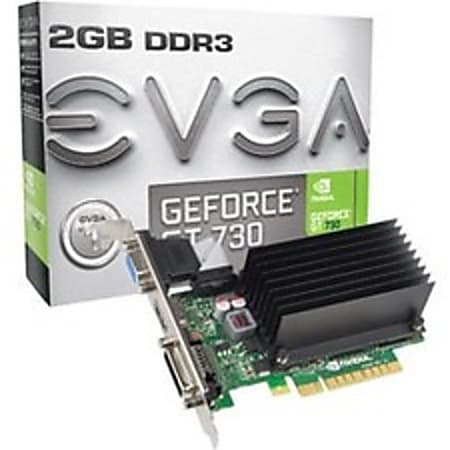 EVGA NVIDIA GeForce GT 730 Graphic Card - 2 GB DDR3 SDRAM - 902 MHz Core - 64 bit Bus Width - HDMI - VGA - DVI