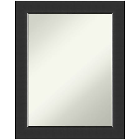 Amanti Art Non-Beveled Rectangle Framed Bathroom Wall Mirror, 29” x 23”, Corvino Black