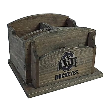 Imperial NCAA Rustic Desk Organizer, 8”H x 8-1/2”W x 6-1/2”D, Ohio State University